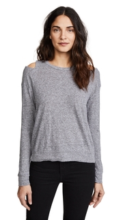 MONROW Neck Cutout Sweatshirt