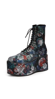 Jeffrey Campbell Bonfire Floral Platform Combat Boots