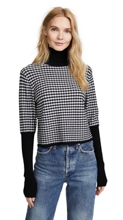 Jonathan Simkhai Radical Gingham Cropped Turtleneck