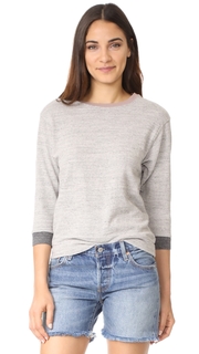 James Perse Shrunken Contrast Sweatshirt