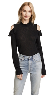 Lanston Ruffle Cold Shoulder Pullover