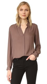 LAGENCE Bianca Band Collar Blouse