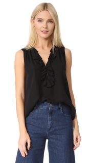 LAGENCE Natasha Sleeveless Ruffle Blouse