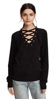 LAGENCE Josilyn Lace Up Sweatshirt