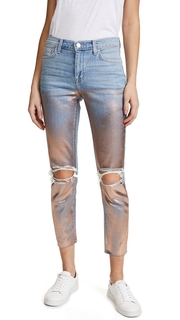 LAGENCE Marcelle Slim High Rise Foil Jeans
