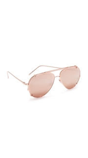 Linda Farrow Luxe Aviator Clip On Sunglasses