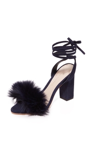 Loeffler Randall Nicolette Strappy Fur Sandals