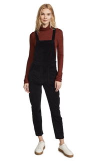 Madewell Black Velvet Skinny Overalls
