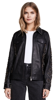 Scotch &amp; Soda/Maison Scotch Studded Leather Jacket