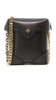 MANU Atelier Micro Pristine Box Bag with Gold Chain
