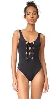Mara Hoffman Lace Up Front Maillot