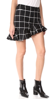 Marques Almeida Grid Suiting Ruffle Miniskirt