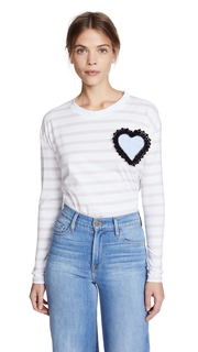 Michaela Buerger Striped Tee with Heart Patch