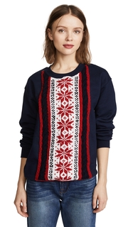 Michaela Buerger Stripe Snowflake Sweatshirt