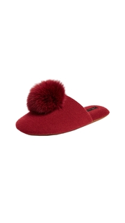 Minnie Rose Fox Pom Pom Slippers