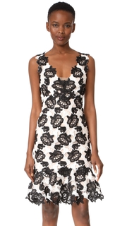 Monique Lhuillier Sleeveless Flounce Dress