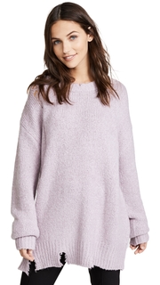 Moon River Lavender Distressed Sweater