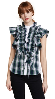 Marissa Webb Irene Plaid Blouse