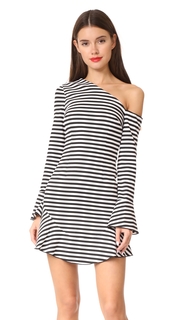Nicholas N/Nicholas Stripe Ponte One Shoulder Mini Dress