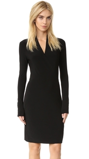 Norma Kamali Long Sleeve Side Draped Dress