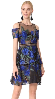 Marchesa Notte Cold Shoulder Cocktail Dress