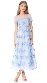 Marchesa Notte 3D Floral Gown