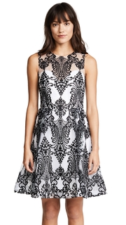 Marchesa Notte Embroidered Cocktail Dress