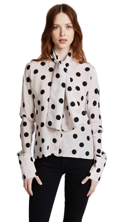 Natasha Zinko Silk Polka Dot Scarf Blouse