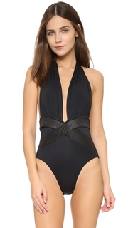 OYE Swimwear Roman Plunge Neck One Piece