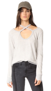 Pam &amp; Gela Rib Cross Neck Sweatshirt