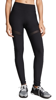 Plush Fleece Lined Athletic Mesh Cutout Leggings