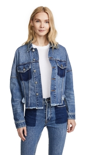 PRPS Drop Shoulder Denim Jacket with Self Fringe