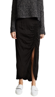 Raquel Allegra Gathered Slit Skirt