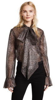 Rodarte Sparkle Tie Neck Blouse