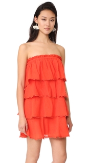 Red Carter Candy Ruffle Tiered Dress