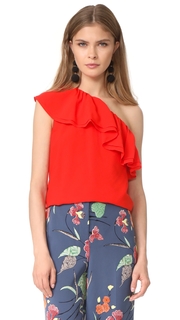 Rebecca Taylor One Shoulder Silk Top