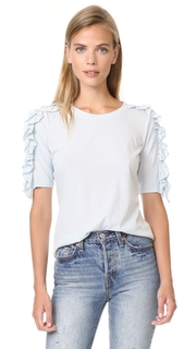 Rebecca Taylor Vintage Ruffle Jersey Tee
