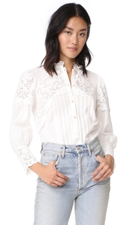 Rebecca Taylor Long Sleeve Tara Eyelet Top