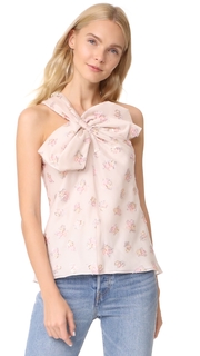Rebecca Taylor Floral Jacquard Bow Top