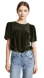 Rebecca Taylor Short Sleeve Velvet Top