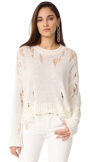 R13 Shredded Side Slit Sweater