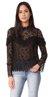 Saylor Mariella Pleated Lace Top