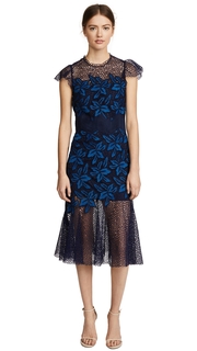 Sea Mosaic Lace Midi Dress