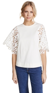 See by Chloe Tee with Lace Sleeves