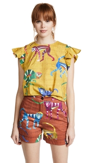 Stella Jean Cap Sleeve Monkey Blouse