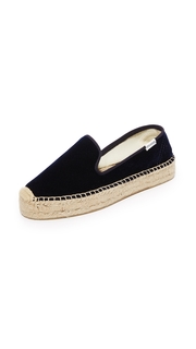 Soludos Velvet Platform Smoking Slippers