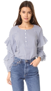 Splendid Ruffled Sleeve Button Down Shirt