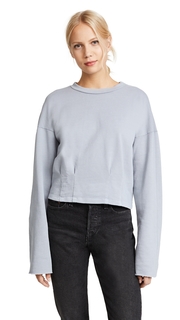 Stateside Pleated Cropped Sweatshirt