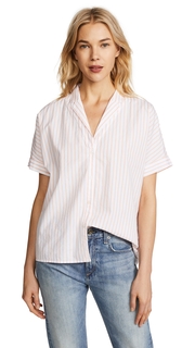Stateside Short Sleeve Striped Oxford Button Down