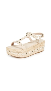 Stuart Weitzman Be Raffia Flatform Sandals